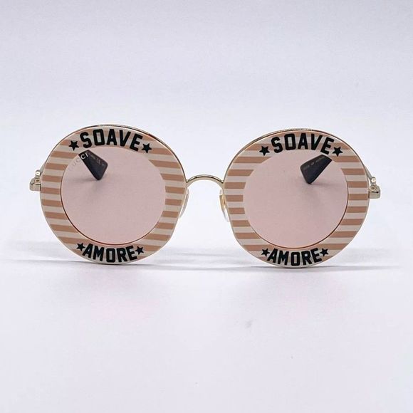 Sale! New Gucci Women's 44mm Nude Gold Sunglasses! - Picture 4 of 8